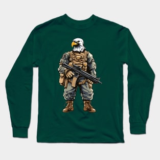 eagle soldier isolated on white Long Sleeve T-Shirt